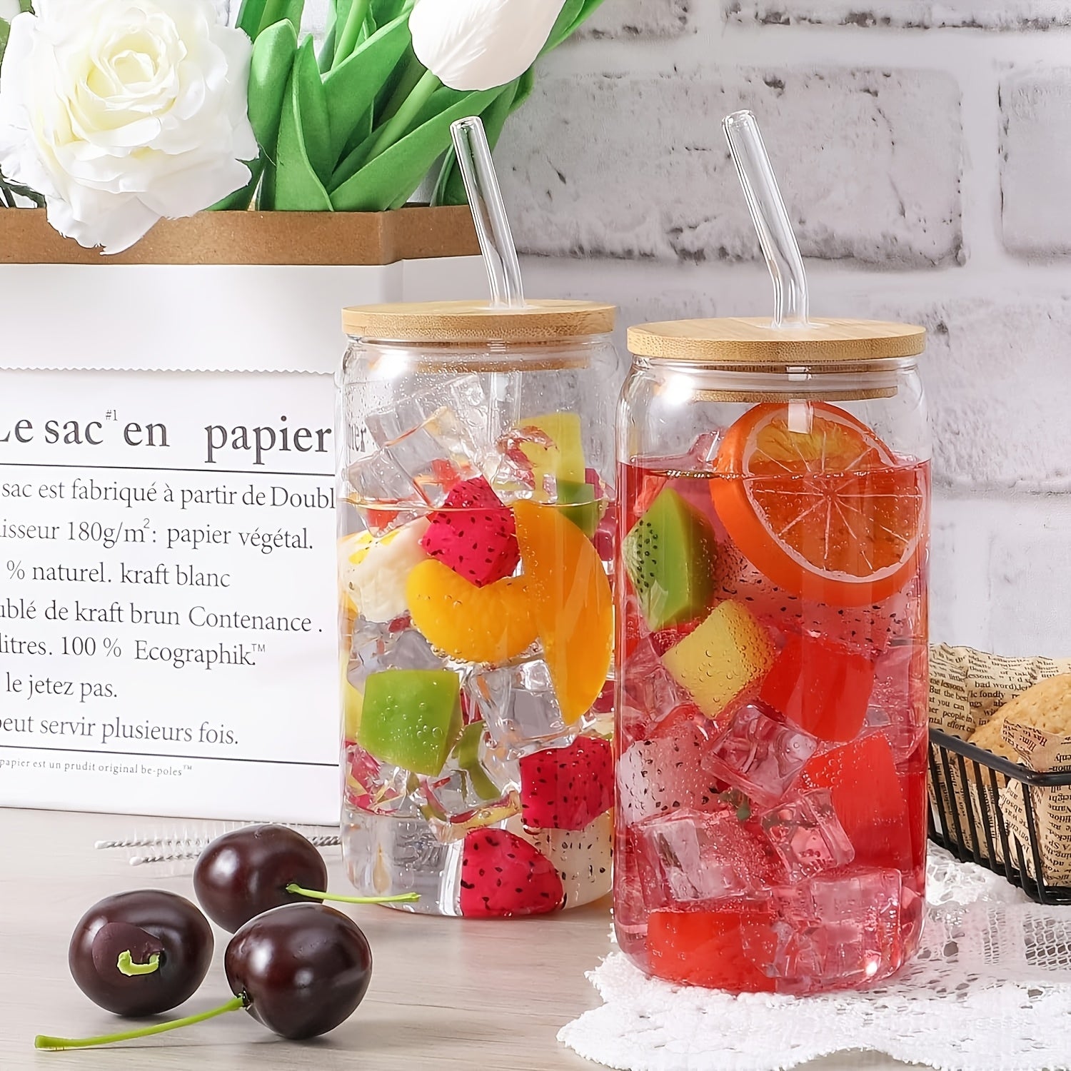 4/6/8 18.6oz/550ml Classic Glass Cups, Cute Cups, Suitable For Soda Water, Bubble Tea, Ideal Gift Choice, Suitable For Weddings, Parties, Halloween, Christmas Gifts, Coffee Cup Sets, Gift Cups, Accompanying Gifts, Party Glass Cups