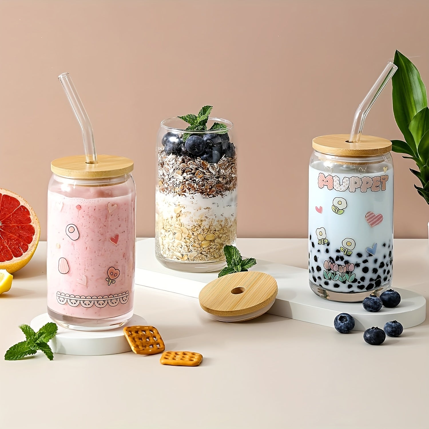 4/6/8 18.6oz/550ml Classic Glass Cups, Cute Cups, Suitable For Soda Water, Bubble Tea, Ideal Gift Choice, Suitable For Weddings, Parties, Halloween, Christmas Gifts, Coffee Cup Sets, Gift Cups, Accompanying Gifts, Party Glass Cups