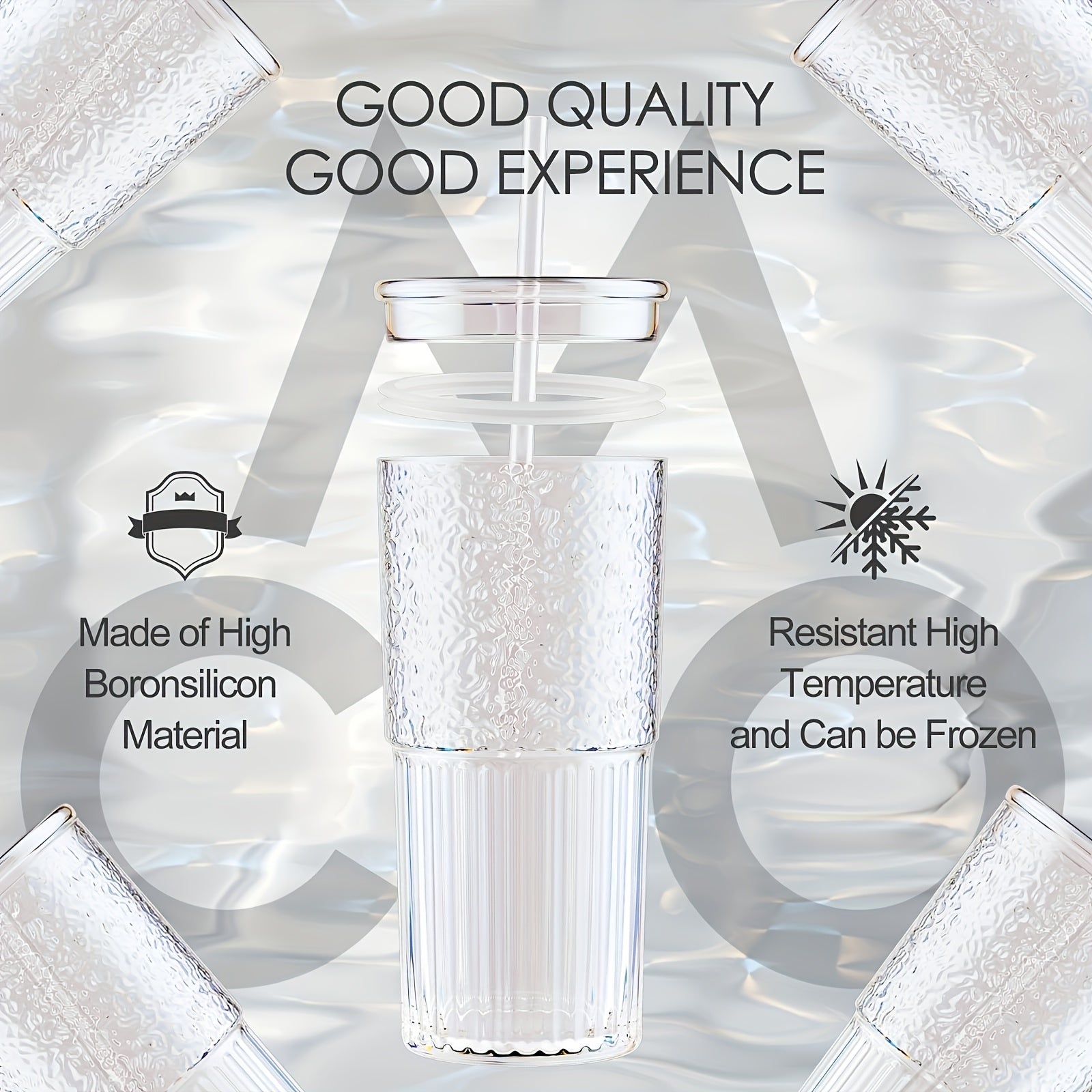 2pcs 20oz Glass Cups with Lids And Straws, Glass Coffee Tumbler, Tumbler Water Glass, Water Bottle, Thick Wall Glass Coffee Mug Iced Tea Cup, 20oz Beer Can Shaped Drinking Glasses, Perfect for Thanksgiving