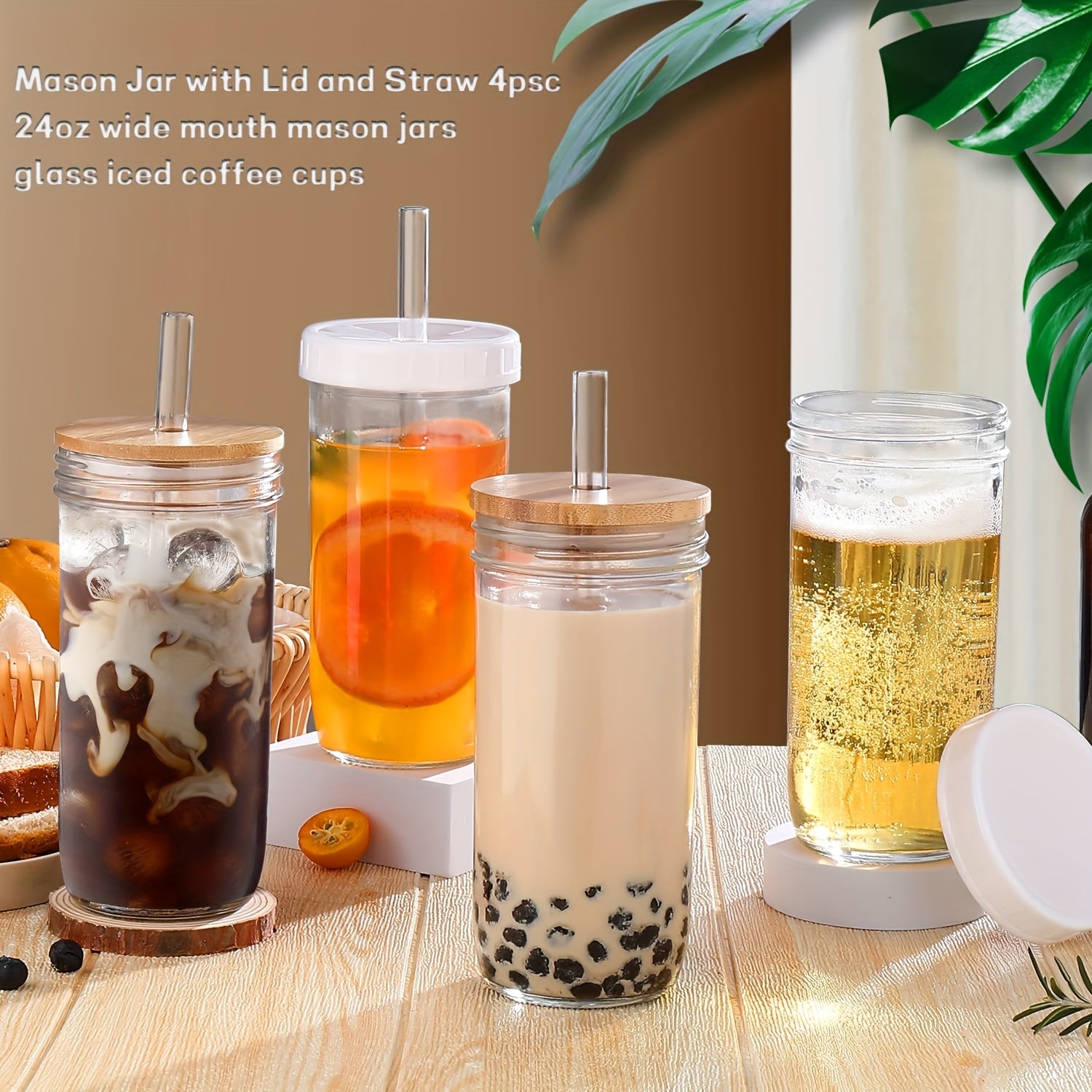 Boba Mug Drinking Mug, Large Calibre Easy To Clean Drinking Mug, Reusable Drinking Mug, Coffee Mug That Can Be Used In The Car, Suitable For Milk Tea, Americano, Soda, Camping, Travel Accessories