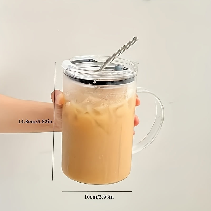 33.81oz BPA-Free Glass Water Cup with Lid & Straw - Reusable, Dishwasher Safe, Sleek Round Design for Home, Office, Travel - Perfect Holiday Gift for Halloween, Juneteenth, Christmas, Mother’s Day, Graduation, Office Hydration, Modern Drinkware, Sturdy