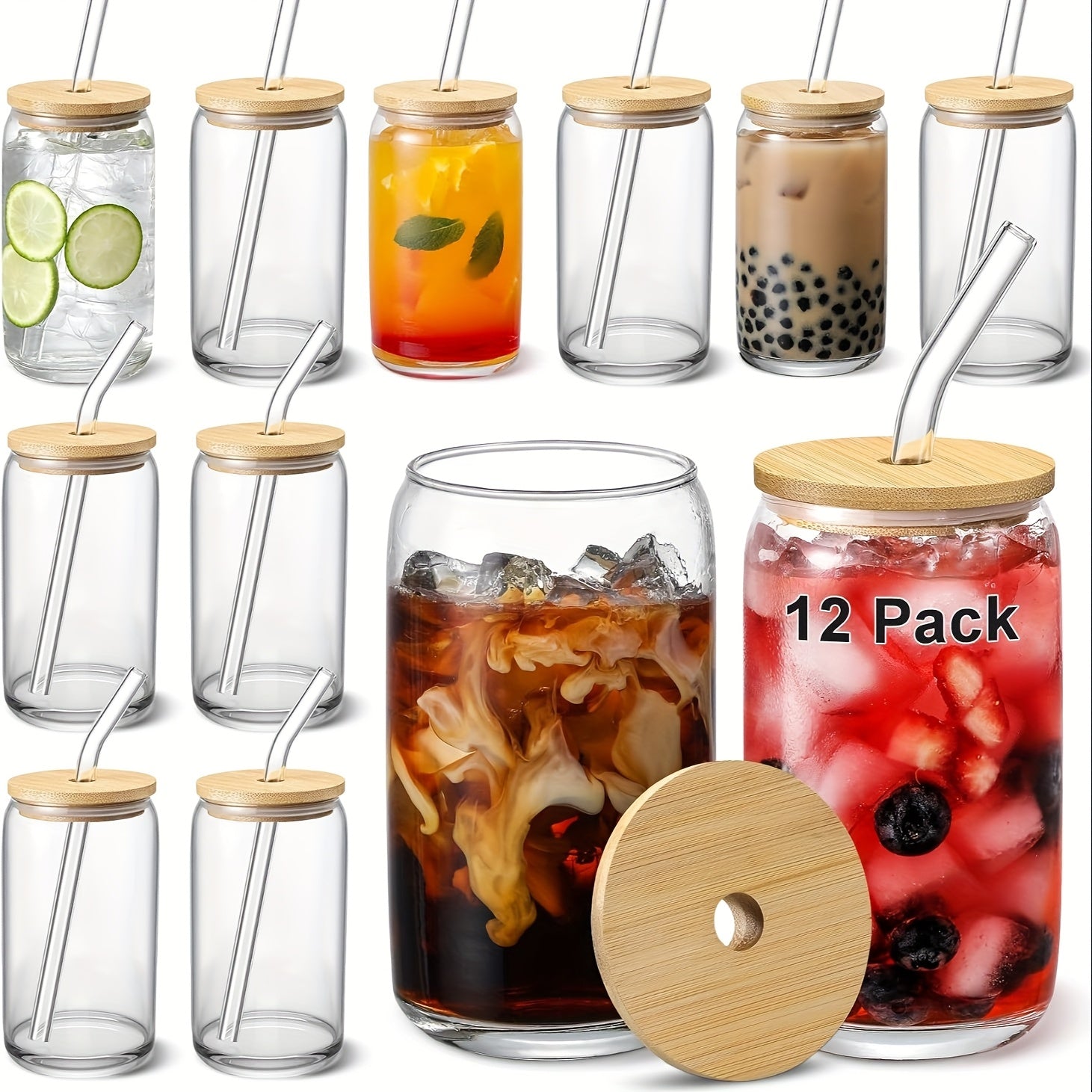 8/12/16pcs Glasses, Mugs, Mother'S Day Gifts, Libby Glasses, Durable Heavy Duty Mugs, High Borosilicate Glasses, Suitable For Daily Use Or Outdoor Activities, Party