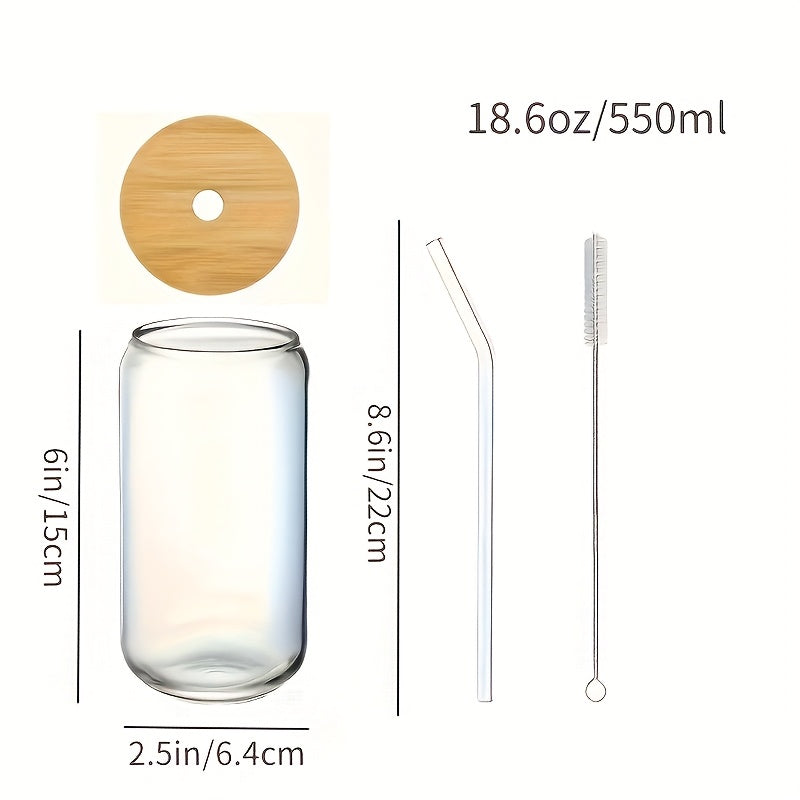 4/6/8 18.6oz/550ml Classic Glass Cups, Cute Cups, Suitable For Soda Water, Bubble Tea, Ideal Gift Choice, Suitable For Weddings, Parties, Halloween, Christmas Gifts, Coffee Cup Sets, Gift Cups, Accompanying Gifts, Party Glass Cups