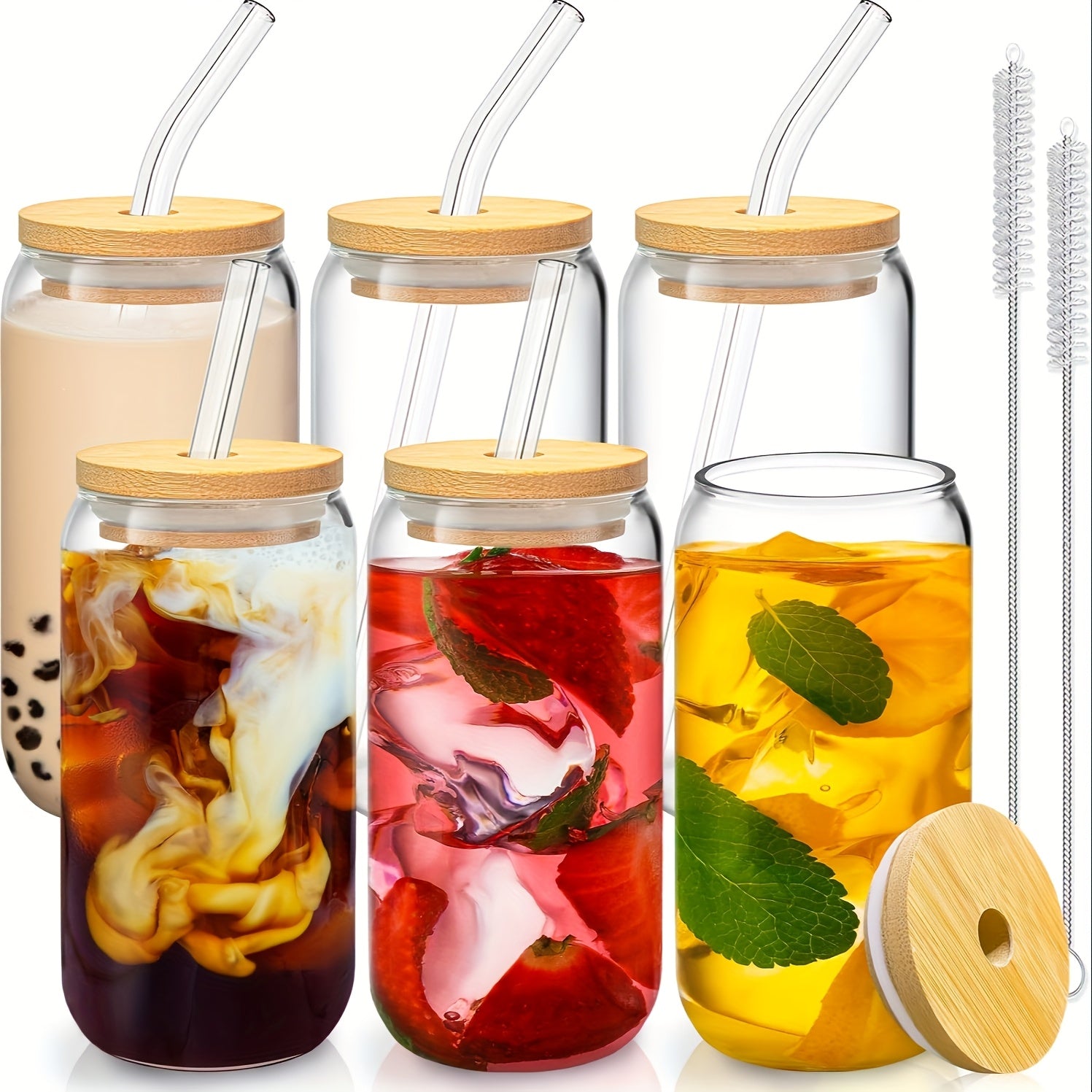 4/6/8 18.6oz/550ml Classic Glass Cups, Cute Cups, Suitable For Soda Water, Bubble Tea, Ideal Gift Choice, Suitable For Weddings, Parties, Halloween, Christmas Gifts, Coffee Cup Sets, Gift Cups, Accompanying Gifts, Party Glass Cups